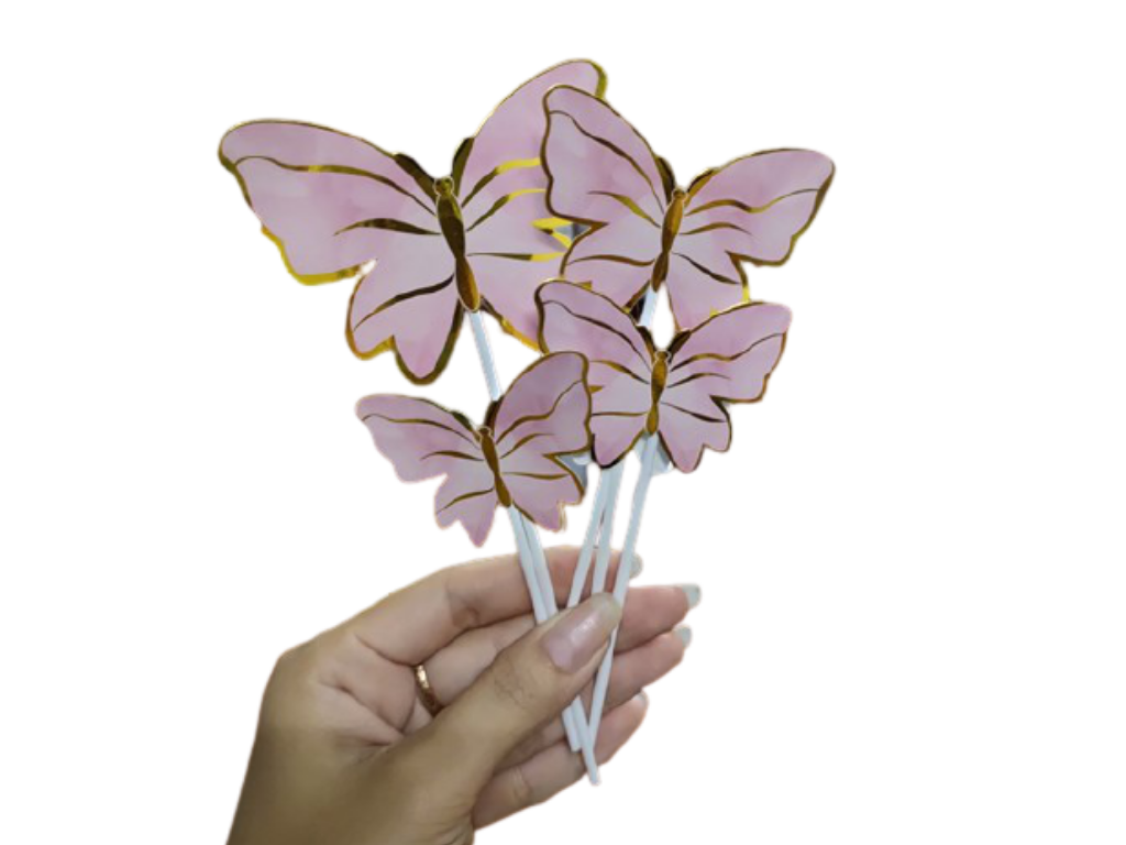 Set Cấm Trang Trí Hình Bướm Xanh - Hồng