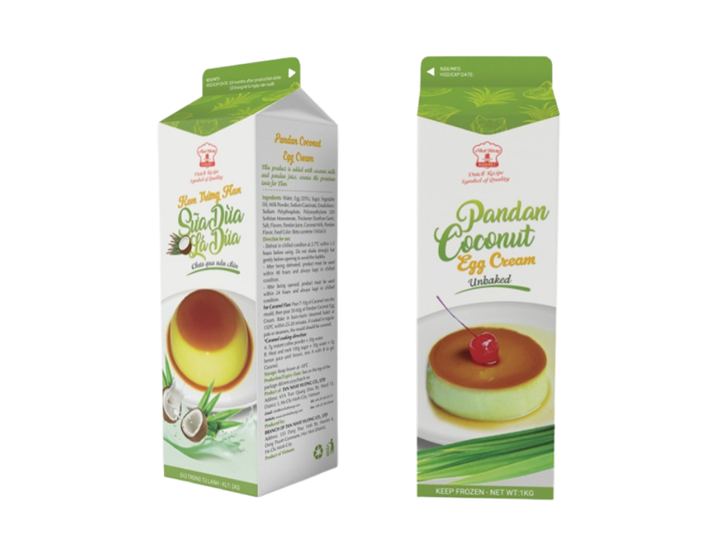 Kem Trứng Plan Sữa Dừa Lá Dứa - Nhất Hương 1Kg 
